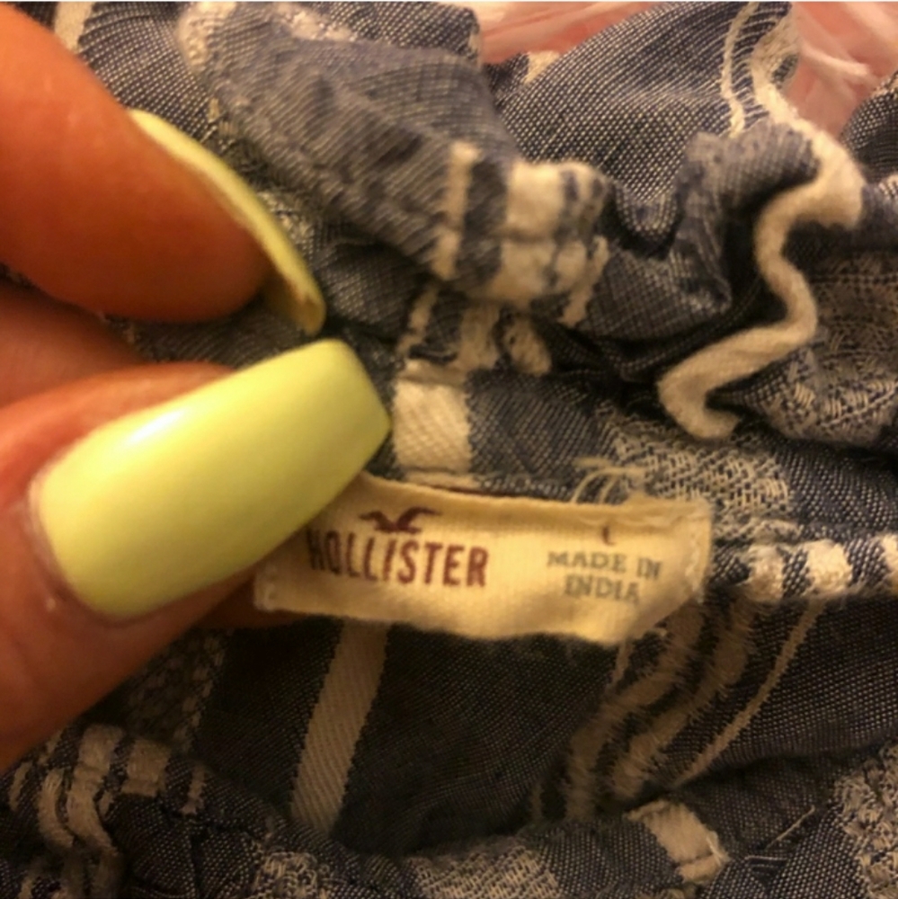 Hollister striped chambray spaghetti strap top, size L - Picture 4 of 5